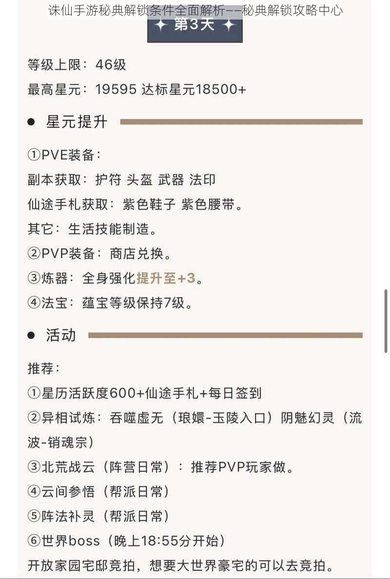 诛仙手游秘典解锁条件全面解析——秘典解锁攻略中心