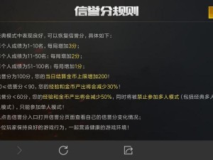 绝地求生刺激战场信誉分查询攻略：详解查询方法与提升信誉策略