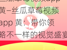 丝瓜草莓视频app黄—丝瓜草莓视频 app 黄：带你领略不一样的视觉盛宴