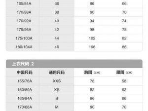 国产尺码和欧洲尺码对比：解析差异，轻松选对尺码