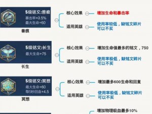 王者荣耀S9赛季梦见猫四级铭文配置与选择：深度解析铭文效果及搭配策略