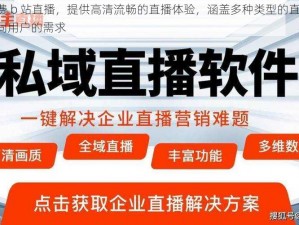 永久免费 b 站直播，提供高清流畅的直播体验，涵盖多种类型的直播内容，满足不同用户的需求