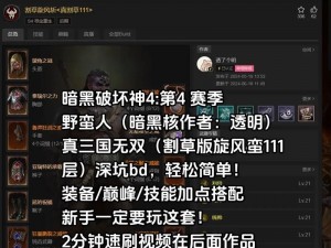 暗黑破坏神不朽野蛮人装备搭配策略：专业推荐与实战应用指南