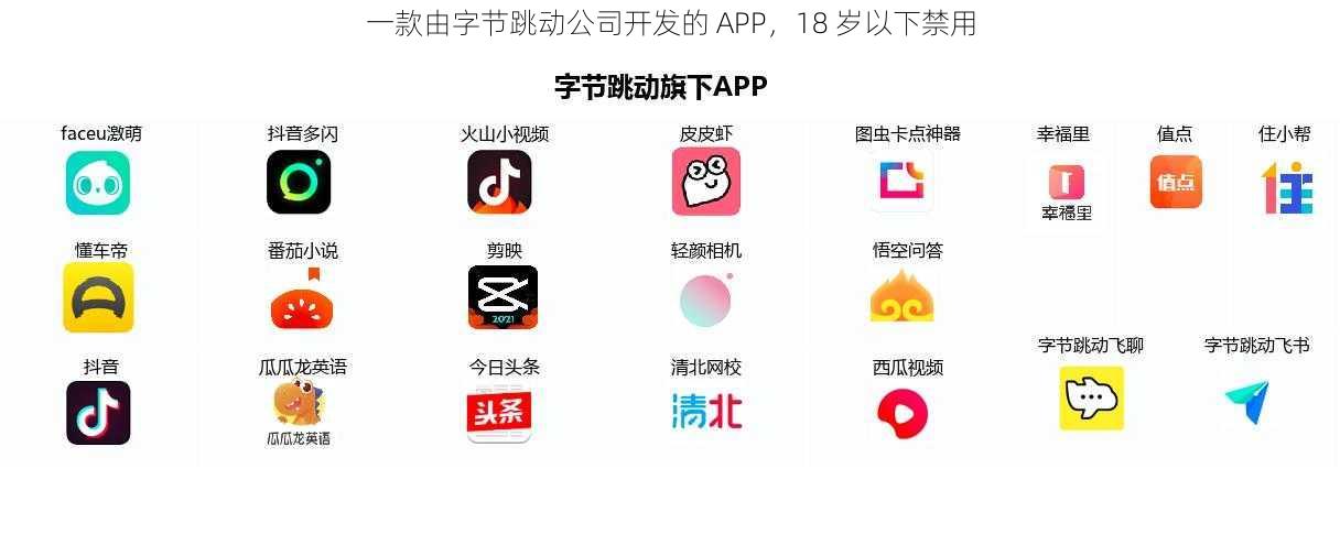 一款由字节跳动公司开发的 APP，18 岁以下禁用