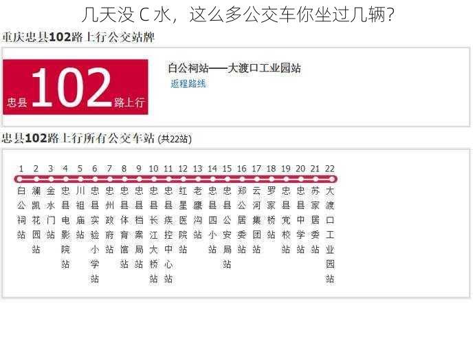 几天没 C 水，这么多公交车你坐过几辆？