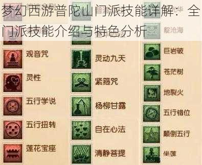 梦幻西游普陀山门派技能详解：全门派技能介绍与特色分析