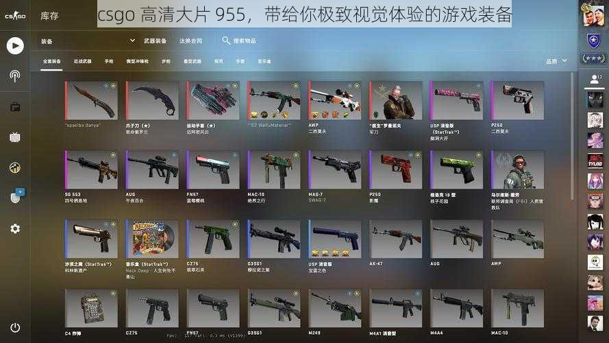 csgo 高清大片 955，带给你极致视觉体验的游戏装备