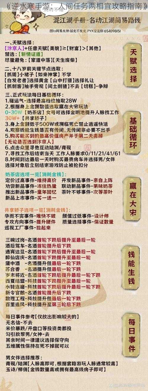 《逆水寒手游：人间任务两相宜攻略指南》