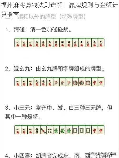 福州麻将算钱法则详解：赢牌规则与金额计算指南