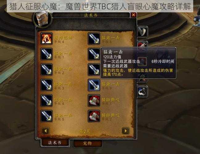 猎人征服心魔：魔兽世界TBC猎人盲眼心魔攻略详解