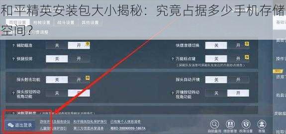 和平精英安装包大小揭秘：究竟占据多少手机存储空间？