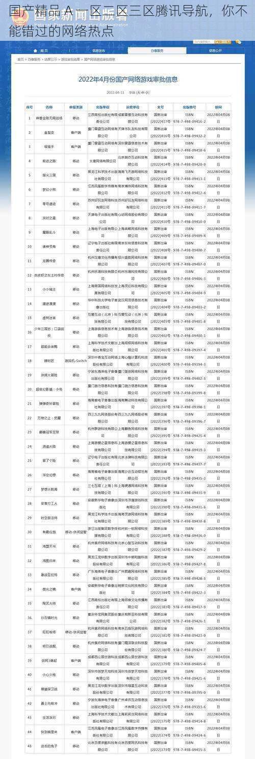 国产精品 A 一区二区三区腾讯导航，你不能错过的网络热点