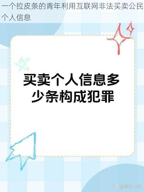 一个拉皮条的青年利用互联网非法买卖公民个人信息