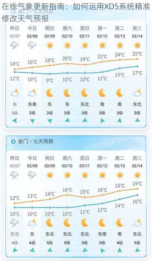 在线气象更新指南：如何运用XD5系统精准修改天气预报