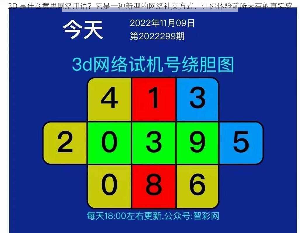 3D 是什么意思网络用语？它是一种新型的网络社交方式，让你体验前所未有的真实感