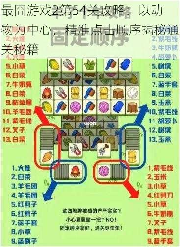 最囧游戏2第54关攻略：以动物为中心，精准点击顺序揭秘通关秘籍