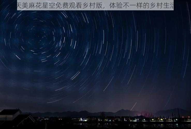 天美麻花星空免费观看乡村版，体验不一样的乡村生活