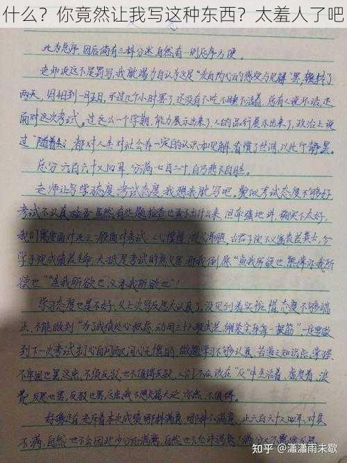 什么？你竟然让我写这种东西？太羞人了吧