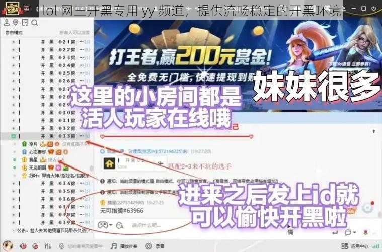 lol 网三开黑专用 yy 频道，提供流畅稳定的开黑环境