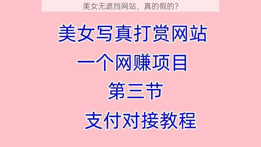 美女无遮挡网站，真的假的？