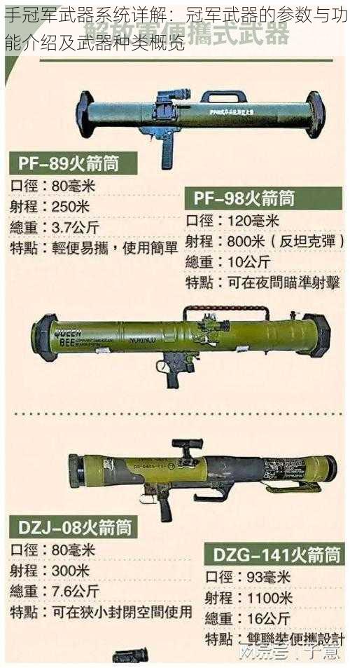 手冠军武器系统详解：冠军武器的参数与功能介绍及武器种类概览