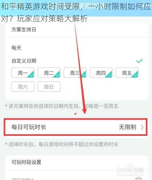 和平精英游戏时间受限，一小时限制如何应对？玩家应对策略大解析