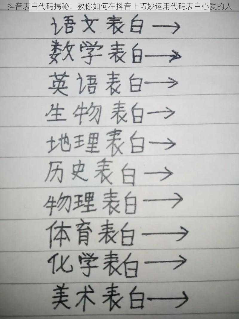 抖音表白代码揭秘：教你如何在抖音上巧妙运用代码表白心爱的人