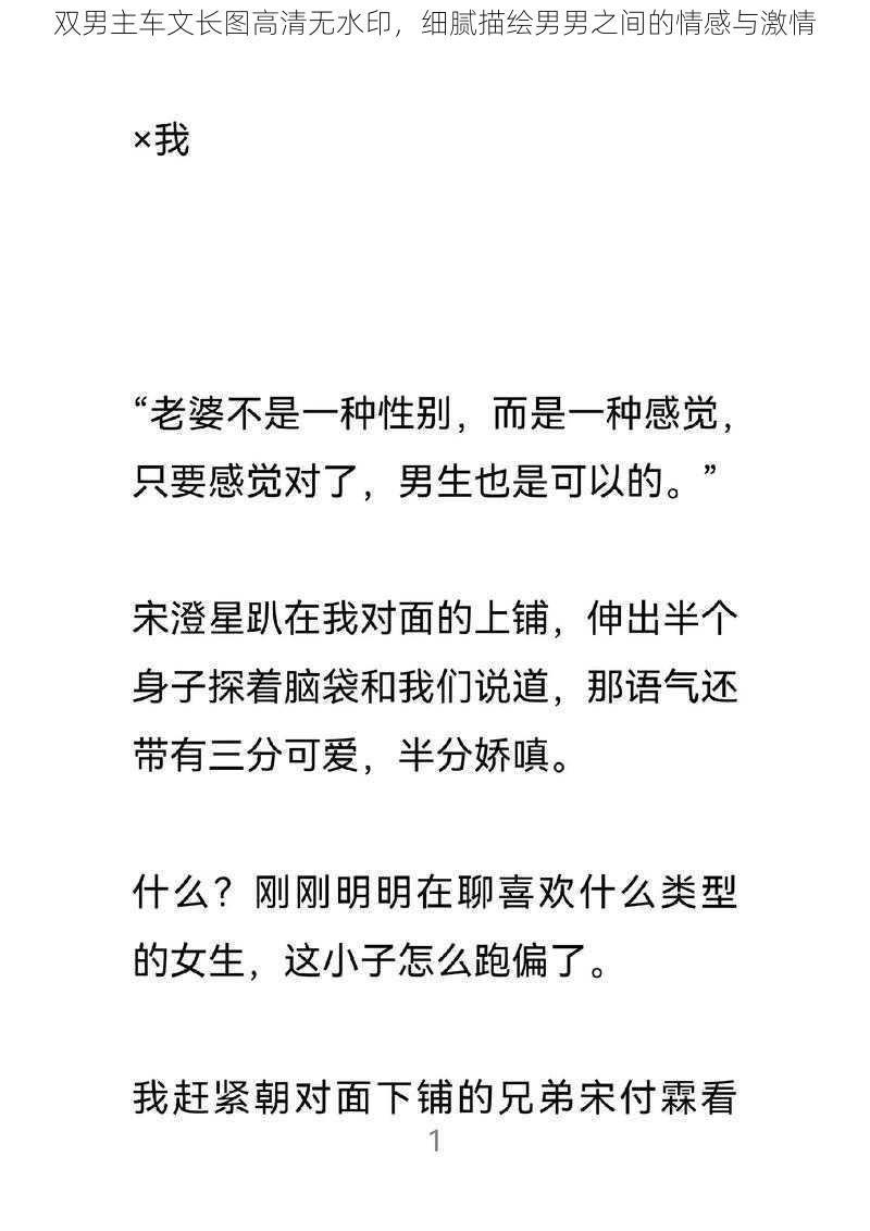 双男主车文长图高清无水印，细腻描绘男男之间的情感与激情