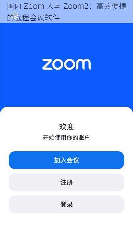 国内 Zoom 人与 Zoom2：高效便捷的远程会议软件