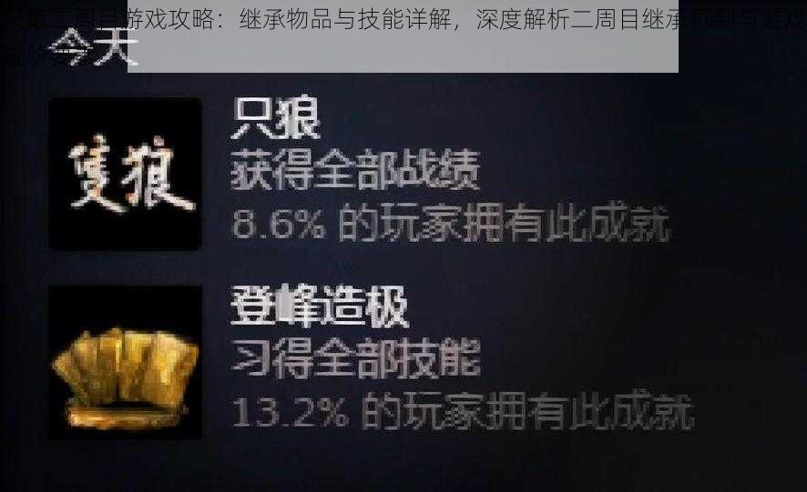 只狼二周目游戏攻略：继承物品与技能详解，深度解析二周目继承机制与游戏进阶要素