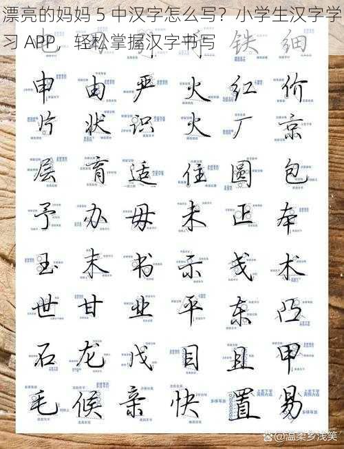 漂亮的妈妈 5 中汉字怎么写？小学生汉字学习 APP，轻松掌握汉字书写