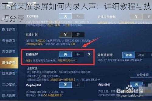 王者荣耀录屏如何内录人声：详细教程与技巧分享