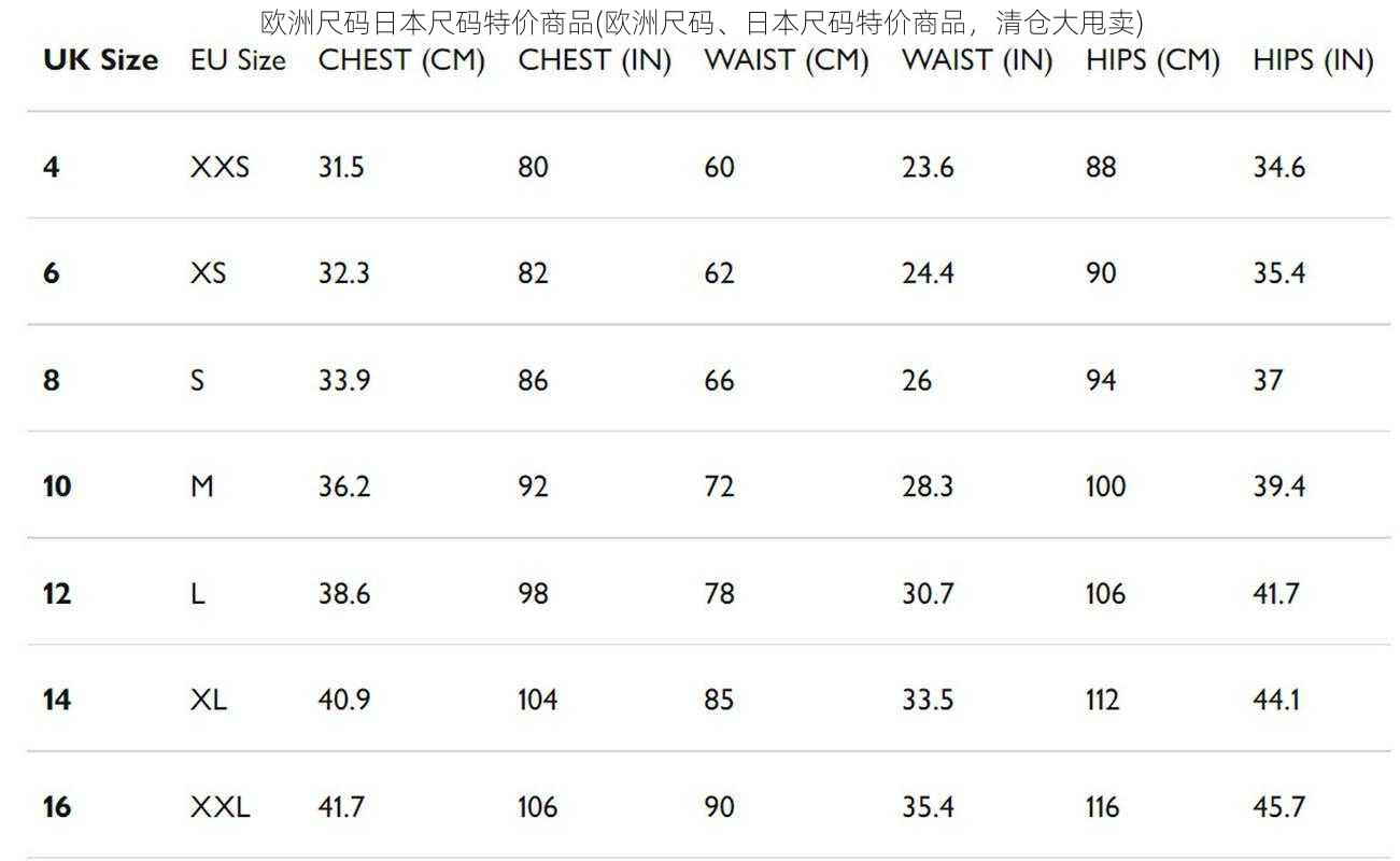 欧洲尺码日本尺码特价商品(欧洲尺码、日本尺码特价商品，清仓大甩卖)