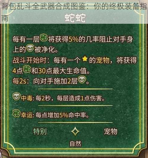 背包乱斗全武器合成图鉴：你的终极装备指南