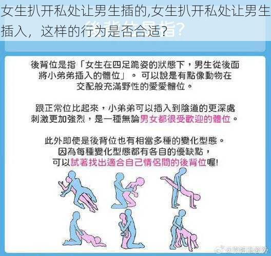 女生扒开私处让男生插的,女生扒开私处让男生插入，这样的行为是否合适？