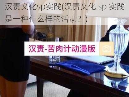 汉责文化sp实践(汉责文化 sp 实践是一种什么样的活动？)