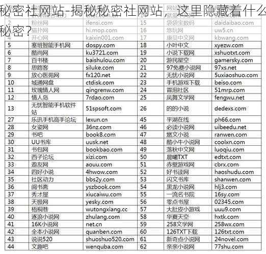 秘密社网站-揭秘秘密社网站，这里隐藏着什么秘密？