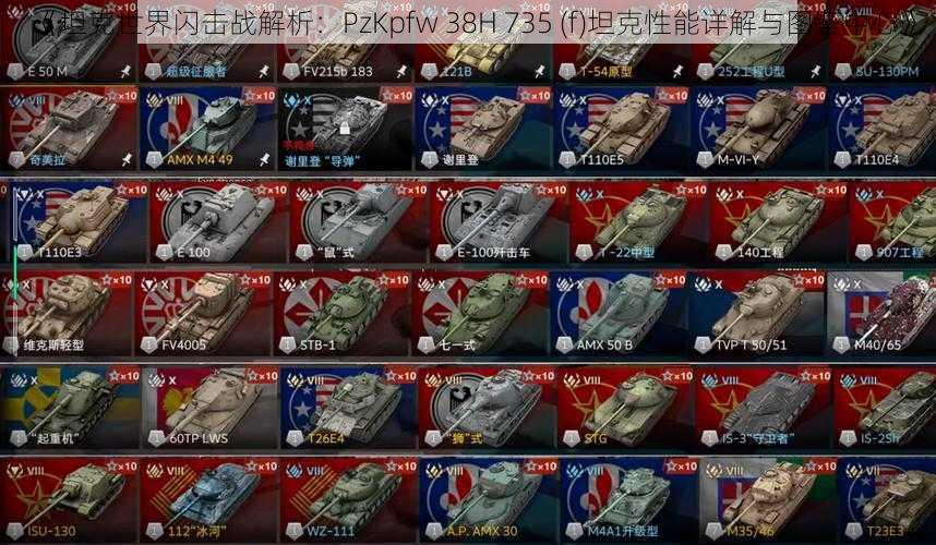 《坦克世界闪击战解析：PzKpfw 38H 735 (f)坦克性能详解与图鉴中心》