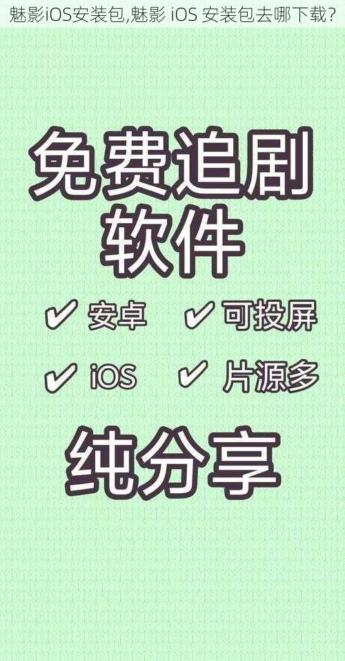 魅影iOS安装包,魅影 iOS 安装包去哪下载？