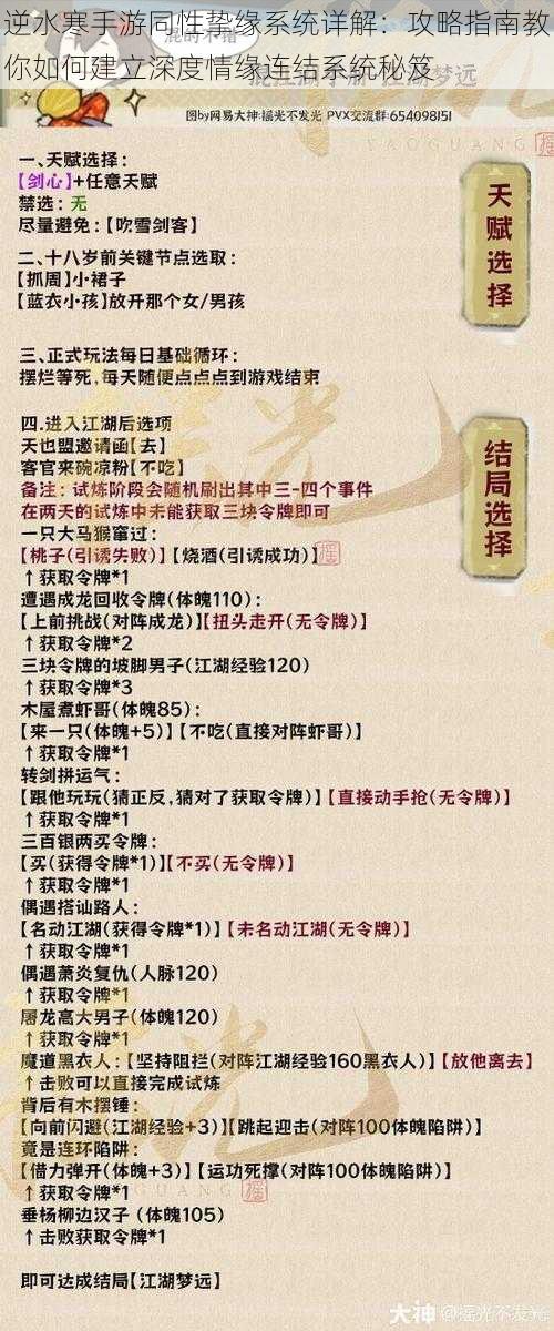 逆水寒手游同性挚缘系统详解：攻略指南教你如何建立深度情缘连结系统秘笈