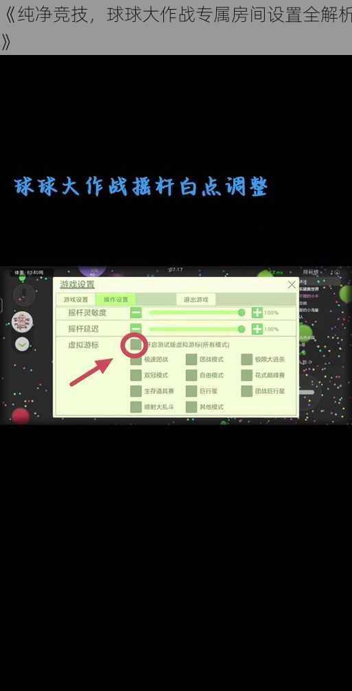 《纯净竞技，球球大作战专属房间设置全解析》