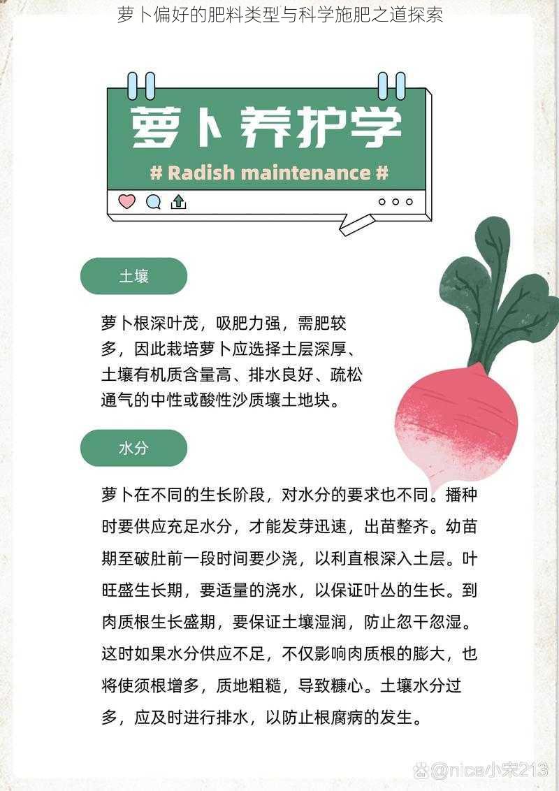 萝卜偏好的肥料类型与科学施肥之道探索