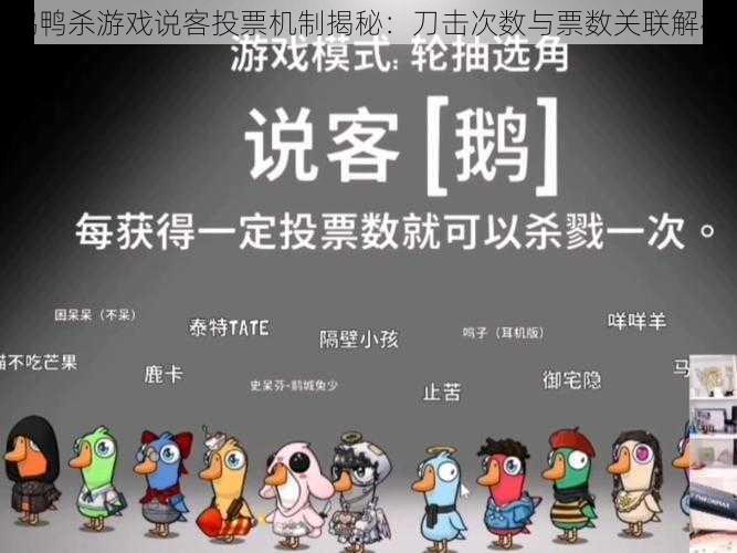 鹅鸭杀游戏说客投票机制揭秘：刀击次数与票数关联解析