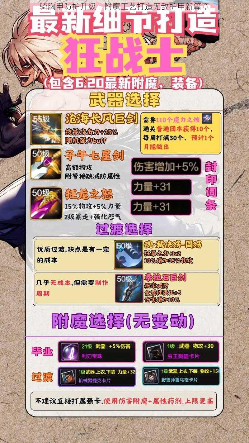 骑胸甲防护升级:附魔工艺打造无敌护甲新篇章