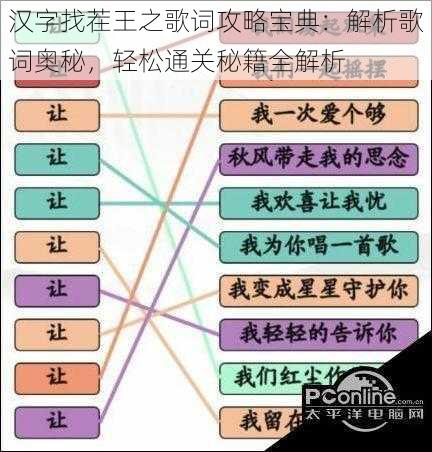 汉字找茬王之歌词攻略宝典：解析歌词奥秘，轻松通关秘籍全解析