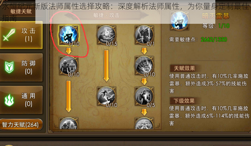 永恒纪元新版法师属性选择攻略:深度解析法师属性,为你量身定制最佳指南